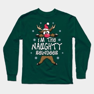 I’m The Naughty Reindeer Family Matching Christmas Pajamas Long Sleeve T-Shirt